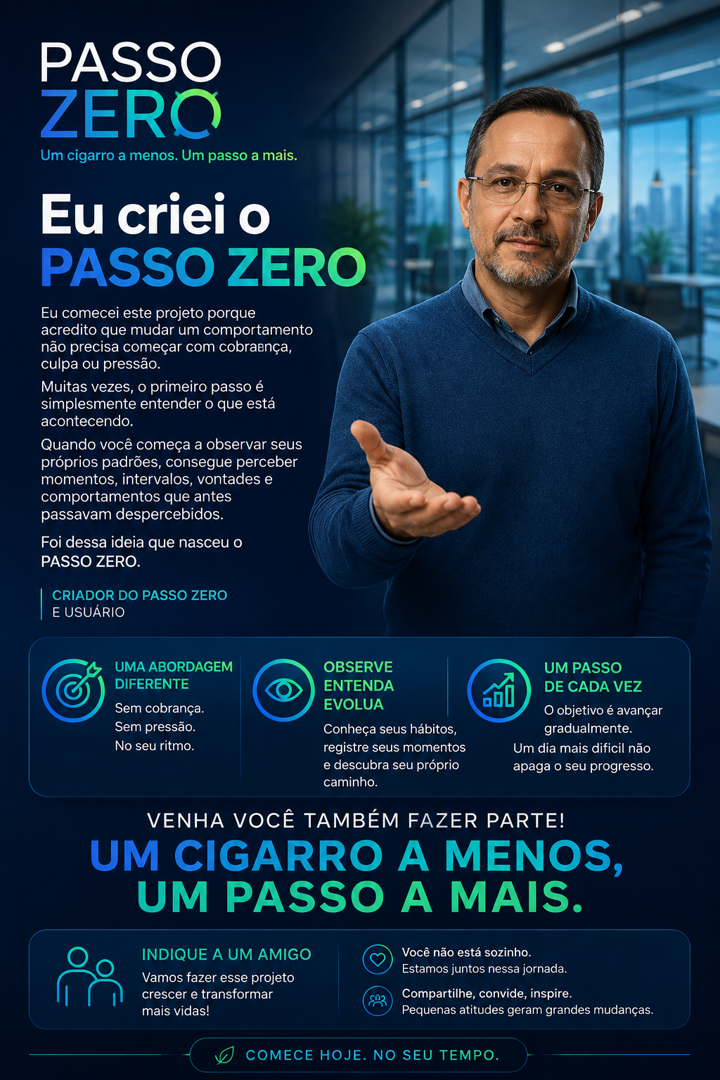 Eu criei o PASSO ZERO — mensagem do criador